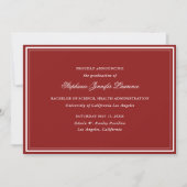 Red Formal Afstuderen Aankondiging (Voorkant)