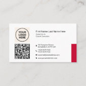 Red Formal QR Professional Modern Corporate Visitekaartje (Voorkant)