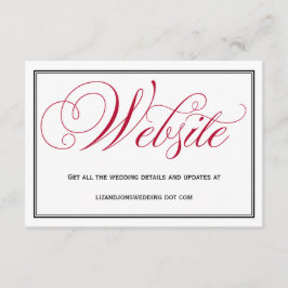 Red Formal Script Wedding Website Kaart