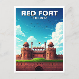 Red Fort Dehli India Reissouvenir Briefkaart
