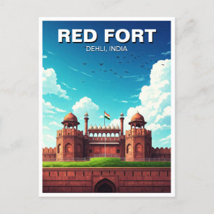 Red Fort Dehli India Reissouvenir Briefkaart