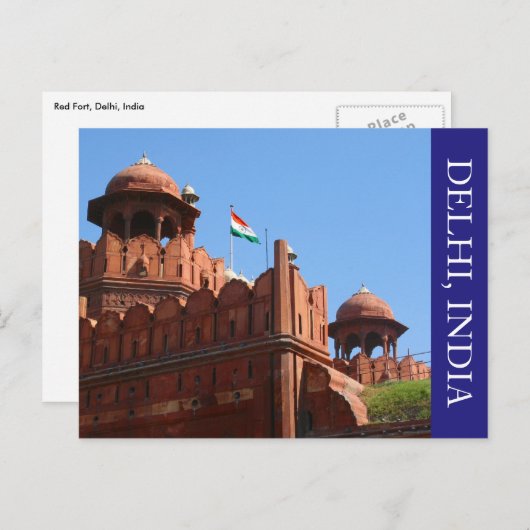 red fort delhi briefkaart (Voorkant / Achterkant)