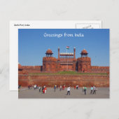 red fort delhi briefkaart (Voorkant / Achterkant)