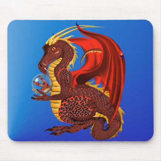 Red Fortune Dragon Mousepad Muismat (Voorkant)