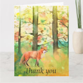 Red Fox Animal Autumn Herfst Trees Dank u Bedankt (Voorkant)