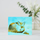 ** Red Fox AP18 Artistic Artsy Animal Wildlife Briefkaart (Staand voorkant)