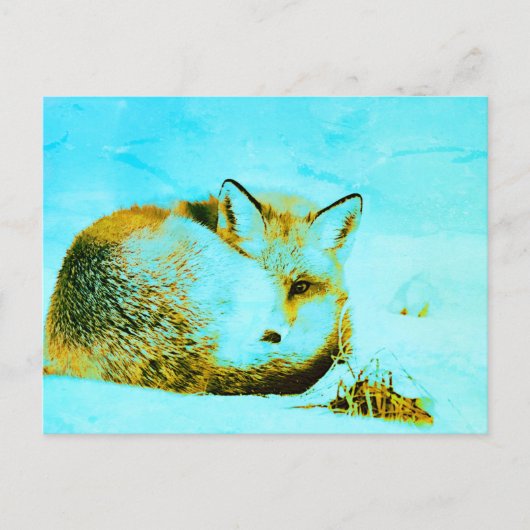 ** Red Fox AP18 Artistic Artsy Animal Wildlife Briefkaart (Voorkant)