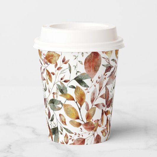 Red Fox Autumn Fall Leaves Patroon Papieren Bekers (Achterkant)