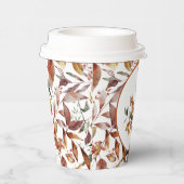 Red Fox Autumn Fall Leaves Patroon Papieren Bekers (Rechts)