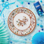 Red Fox Autumn Fall Leaves Patroon Papieren Bordje (Feest)