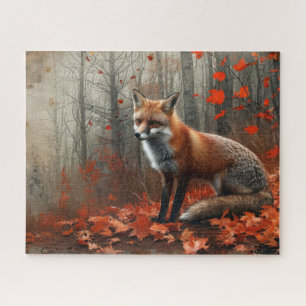 Red Fox Autumn Foliage 16x20 Legpuzzel