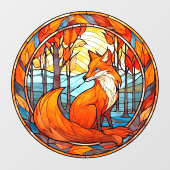 Red Fox Autumn Sunset Faux-Glas in lood Raamsticker (Vel)