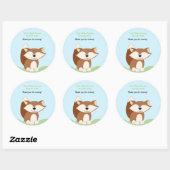 Red Fox Baby shower Favor Sticker (Vel)