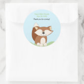 Red Fox Baby shower Favor Sticker (Tas)