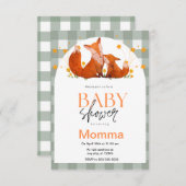 Red Fox Baby shower Kaart (Voorkant / Achterkant)