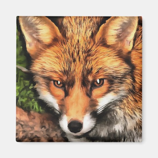 Red Fox Beauful Wildlife Art Magneet (Voorkant)