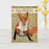 Red Fox Birthday Kaart (Gele Bloem)