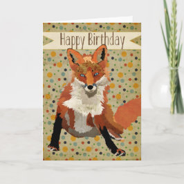 Red Fox Birthday Kaart