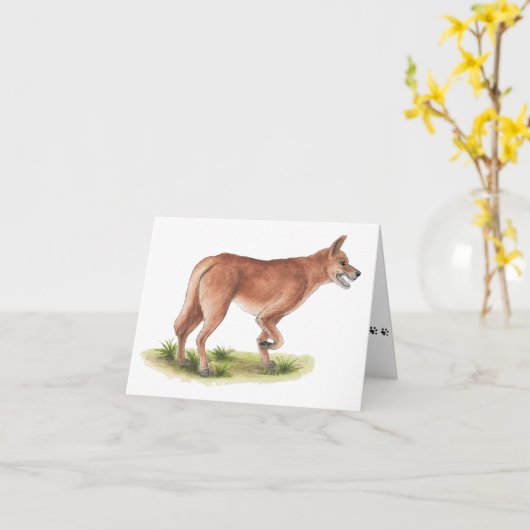 Red Fox Blank Note Card Kaart (Gele Bloem)