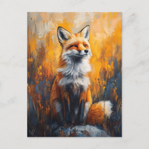 Red Fox Bold Digitale Schilderij Briefkaart