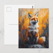 Red Fox Bold Digitale Schilderij Briefkaart (Voorkant / Achterkant)