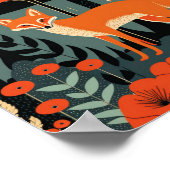 Red Fox Bossen Scandinavian Danish Modern Art Poster (Hoek)