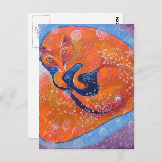 Red Fox. Briefkaart (Voorkant / Achterkant)