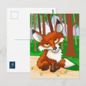 Red Fox Briefkaart (Voorkant / Achterkant)