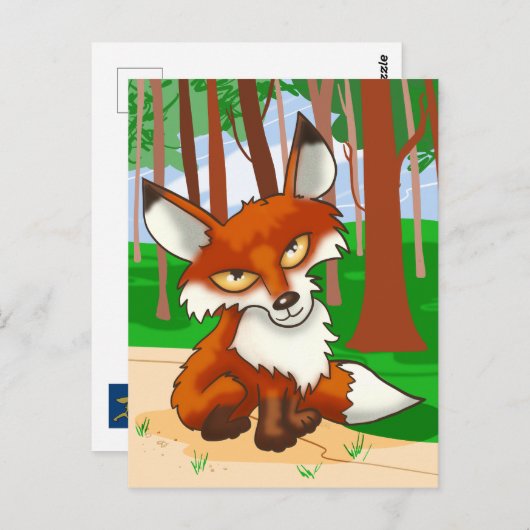 Red Fox Briefkaart (Voorkant / Achterkant)