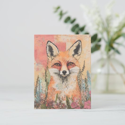 Red Fox Briefkaart (Staand voorkant)