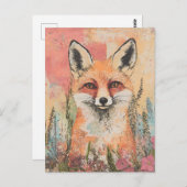 Red Fox Briefkaart (Voorkant / Achterkant)