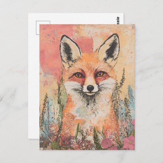 Red Fox Briefkaart (Voorkant / Achterkant)