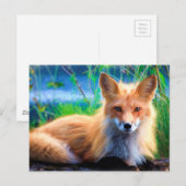 Red Fox Briefkaart (Voorkant / Achterkant)