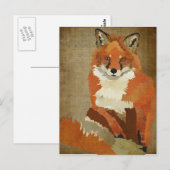 Red Fox Briefkaart (Voorkant / Achterkant)