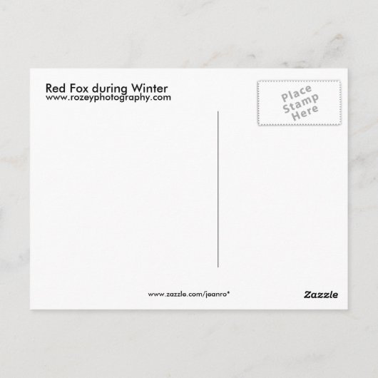 Red Fox Briefkaart (Achterkant)