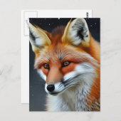 Red Fox Briefkaart (Voorkant / Achterkant)