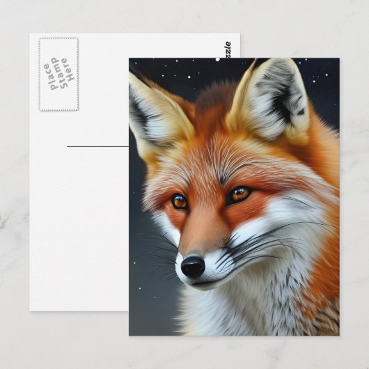 Red Fox Briefkaart (Voorkant / Achterkant)