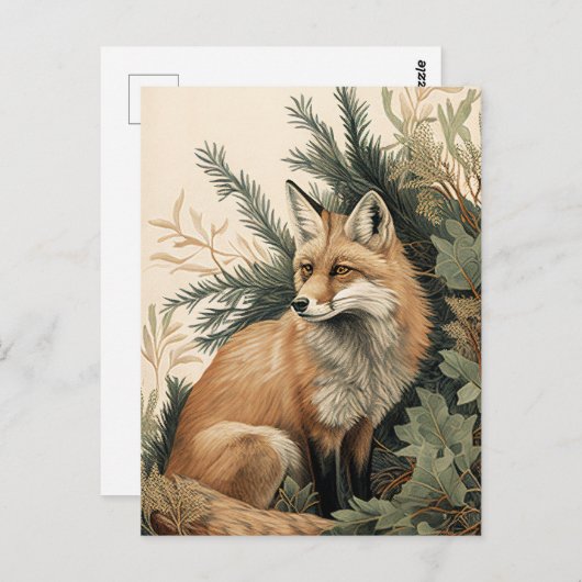 Red Fox Briefkaart (Voorkant / Achterkant)