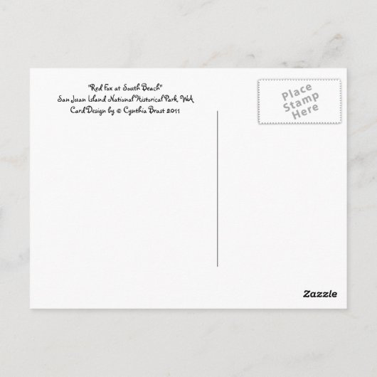 Red Fox Briefkaart (Achterkant)