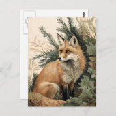 Red Fox Briefkaart (Voorkant / Achterkant)