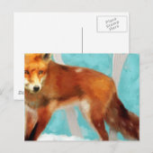 Red Fox Briefkaart (Voorkant / Achterkant)