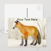Red Fox Briefkaart (Voorkant / Achterkant)