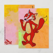Red Fox Briefkaart (Voorkant / Achterkant)