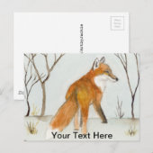 Red Fox Briefkaart (Voorkant / Achterkant)