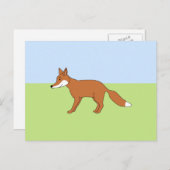 Red Fox. Briefkaart (Voorkant / Achterkant)