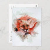 Red Fox Briefkaart (Voorkant / Achterkant)