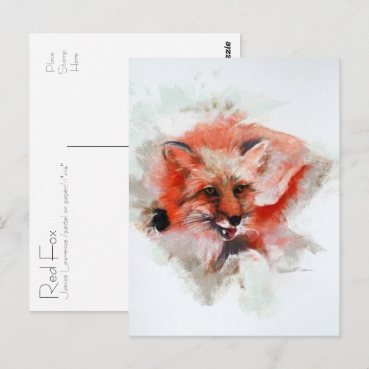 Red Fox Briefkaart (Voorkant / Achterkant)