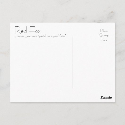 Red Fox Briefkaart (Achterkant)