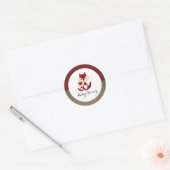 Red Fox Burlap Baby shower Ronde Sticker (Envelop)