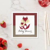 Red Fox Burlap Baby shower Servet (Insitu)